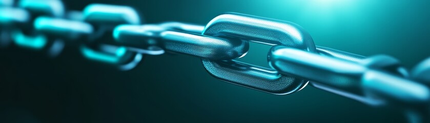 intricate closeup exploring the strength and interconnectedness of metallic chain link