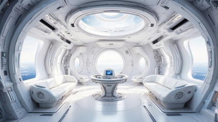 Wall Mural - Futuristic spaceship interior