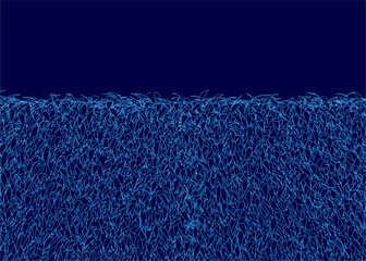 Poster - Blue outline with a lot of grass. The grass is very tall and the sky is very dark