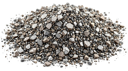 Wall Mural - pile of iron chips on a white background. useful for representing industrial materials, metalworking
