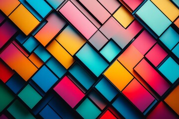 Wall Mural - Vibrant abstract modern artwork with colorful gradient and geometric line structure