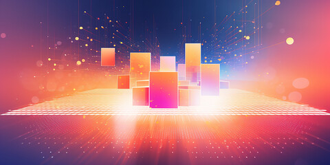 Wall Mural - background with glowing lights