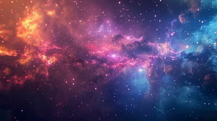 Wall Mural - A photo of colorful fireworks over a distant galaxy
