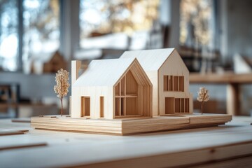 Wall Mural - Wooden House Model