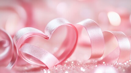 Wall Mural - A close-up shot of a heart-shaped ribbon, perfect for romantic or symbolic uses