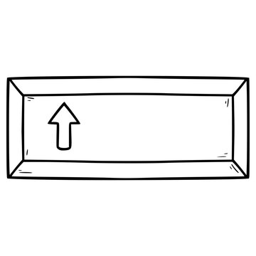shift button illustration hand drawn outline vector