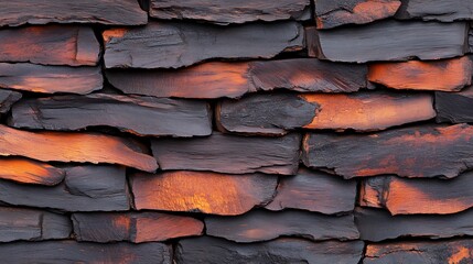 Aufkleber - Abstract Dark and Burnt Orange Stone Wall Texture Background