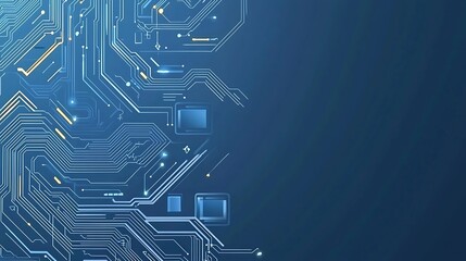 Leinwandbilder - Abstract Technology Background Futuristic Circuit Board Design with Glowing Lines and Microchips