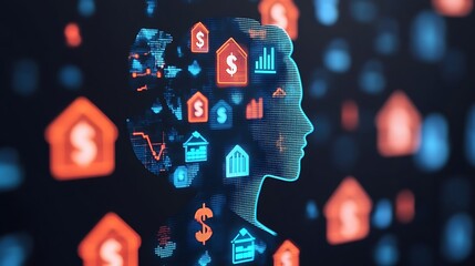 Aufkleber - Digital Profile Financial Data Real Estate and Investment Analysis Visualization