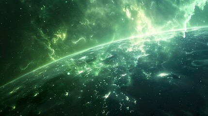 Wall Mural - A photo of fireworks and an aurora borealis