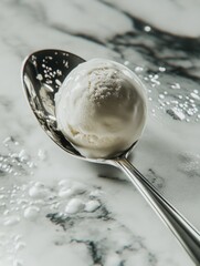 Canvas Print - Spoon with ice cream