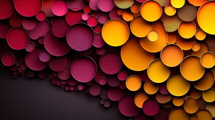 Poster - Dynamic colorful circles display abstract background graphic design modern art close-up visual appeal for innovation