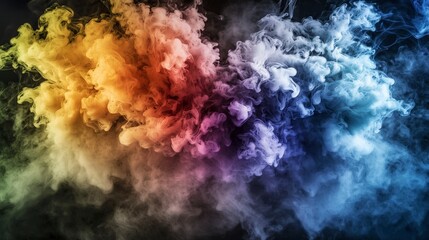 Aufkleber - Vibrant color dispersion art creative studio digital artwork ethereal environment close-up view abstract concept
