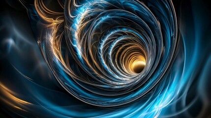Aufkleber - Curved lines swirling in a spiral pattern gradually in digital art abstract composition vivid colors cosmic vortex