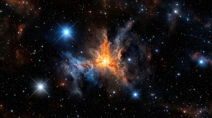 Aufkleber - Exploding star event in deep space stunning cosmic phenomena astronomical environment radiant light display