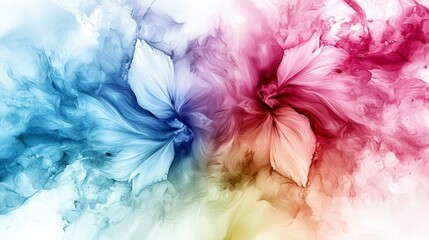 Fototapete - fluid watercolor artwork blending soft tones digital abstract art artistry modern environment artist