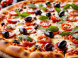© PixlMakr - Delicious pizza with tomatoes olives and basil