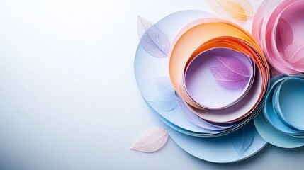 Aufkleber - Intersecting circles in pastel hues blending smoothly abstract art modern design soft environment minimalist view