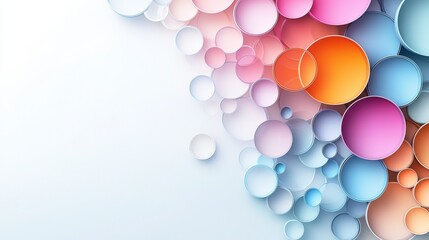 Poster - Pastel hued intersecting circles blending smoothly abstract art digital design modern aesthetics top-down view visual harmony