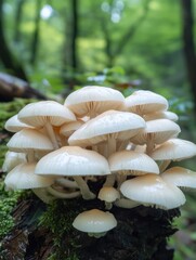 Poster - Tree Stump with Mushrooms