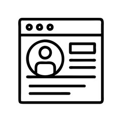 Poster - User Profile Icon in Minimalist Style in Black and White Representing Personal Information