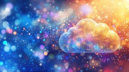 Poster - Cloud with Rainbow Background