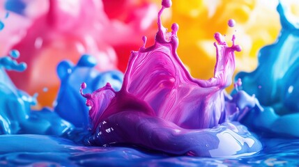 Wall Mural - Abstract background from multi-colored moving liquid .
