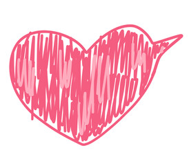 Poster - Speech bubble in shape of heart with crayon texture
