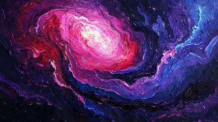 Wall Mural - Decorative oil painting. Vibrant dynamic art. 2d illustration. Texture backdrop mix unique matrix form. Creative natural chaos structure element material creation bitmap figures.