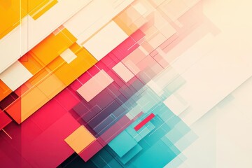 Aufkleber - Vibrant Abstract Geometric Background Featuring Colorful Squares in a Dynamic Composition Evoking Energy and Creativity in Modern Design Aesthetic