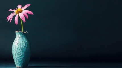 Aufkleber - Elegant Flower Arrangement in a Simple Glass Vase Against a Dramatic Black Background Highlighting the Beauty and Delicacy of Nature's Artwork