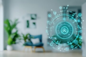 Leinwandbilder - Futuristic Digital Interface Displaying Interactive Elements with Bright Colors and Sleek Design Capturing the Essence of Modern Technology and Innovation