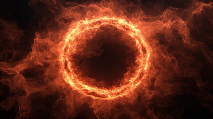 Poster - Fiery circle illuminated against dark background creating a dramatic visual effect