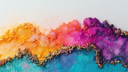 Poster - Colorful abstract art featuring vibrant hues and intricate textures created with resin techniques for modern decor