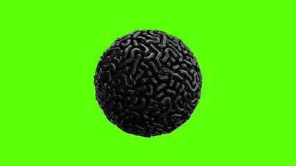 Wall Mural - virus, microorganism. moving organic structure. reaction diffusion wavy 3d pattern. green screen, ch