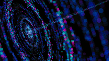 Poster - Big data artificial intelligence machine learning neural network flow complex information science innovation technology data analysis visualization cyberspace future. 3d rendering..