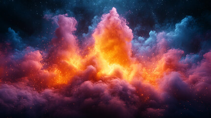 Explosive Colors: A Burst Transforming Into Ethereal Evaporation, 4k