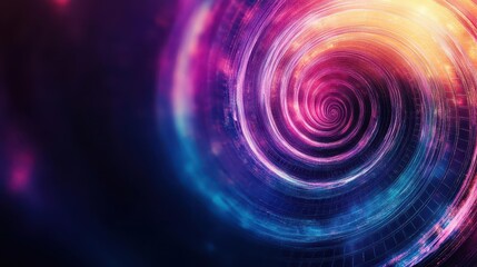 Poster - Mesmerizing Spiral of Light Against a Deep Black Background Creating a Captivating Visual Contrast Evoking Mystery and Intrigue in an Abstract Composition