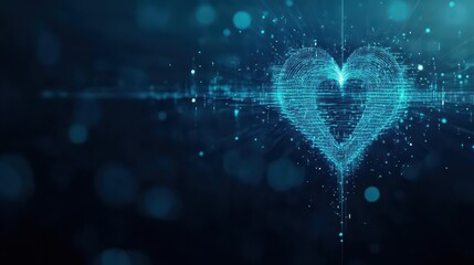 Leinwandbilder - Intricate Heart Shaped Circuit Design with Central Circuitry Symbolizing Technology Innovation and Passion Merging in a Creative Abstract Composition