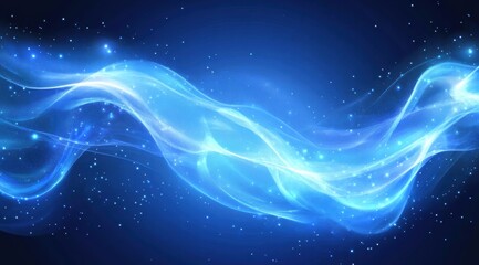 Wall Mural - Abstract blue background with waves, gradient, light, and shadow.