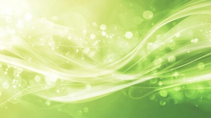 Poster - Vibrant green abstract background with light streaks, swirling patterns, and futuristic elements