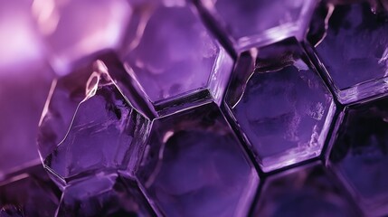 Poster - Abstract purple hexagonal glass pattern.