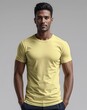 © Hannah - man wearing a plain t-shirt, mockup product photo, casual clothes