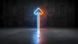 © Srinard - Radiant light arrow pointing upward glowing with bright vibrant colors and symbolizing velocity and dynamic motion against a dark contrasting background  The image conveys a sense of energy power