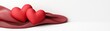 © Chano_1_na - Two Red Hearts on Soft Fabric for Romantic Themes and Celebratory Occasions
