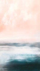 Wall Mural - Serene Abstract Landscape with Soft Pastel Strokes and Gentle Waves