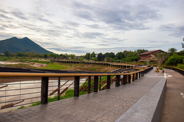 27 November 2024 Kaeng Kut Ku, Chiang Khan, Loei, Thailand, a tourist attraction on the Mekong River.