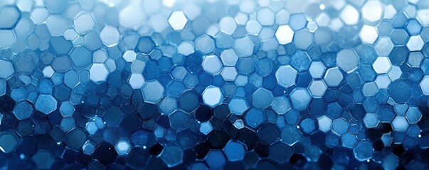Poster - abstract hexagonal background with blue and gray tones