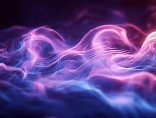 Fototapete - Colorful swirling smoke creating abstract shapes on blue and purple background
