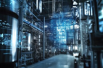 Poster - Industrial facility showcasing advanced technology and modern machinery in operation